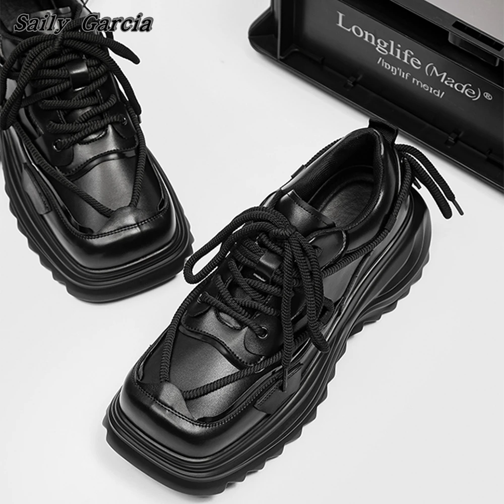 Glossy Square Toe Leather Lace Up Flat Shoes Autumn/Winter New Fashion Casual Women Shoes All-Match Chunky Heel Punk Style Shoes
Glossy Square Toe Leather Lace Up Flat Shoes Autumn/Winter New Fashion Casual Women Shoes All-Match Chunky Heel Punk Style Shoes
