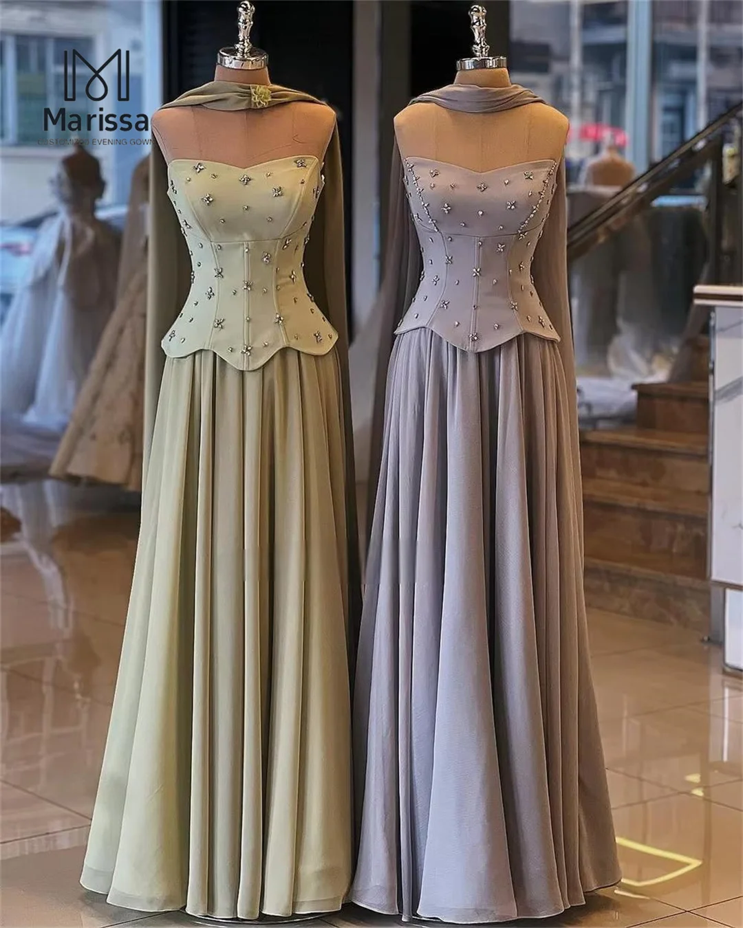 Marissa Ball Gowns Custom Made Party Dress for Wedding Crystal Satin Evening Dresses D/party A-line Tulle Ribbons With Shoulders
Marissa Ball Gowns Custom Made Party Dress for Wedding Crystal Satin Evening Dresses D/party A-line Tulle Ribbons With Shoulders