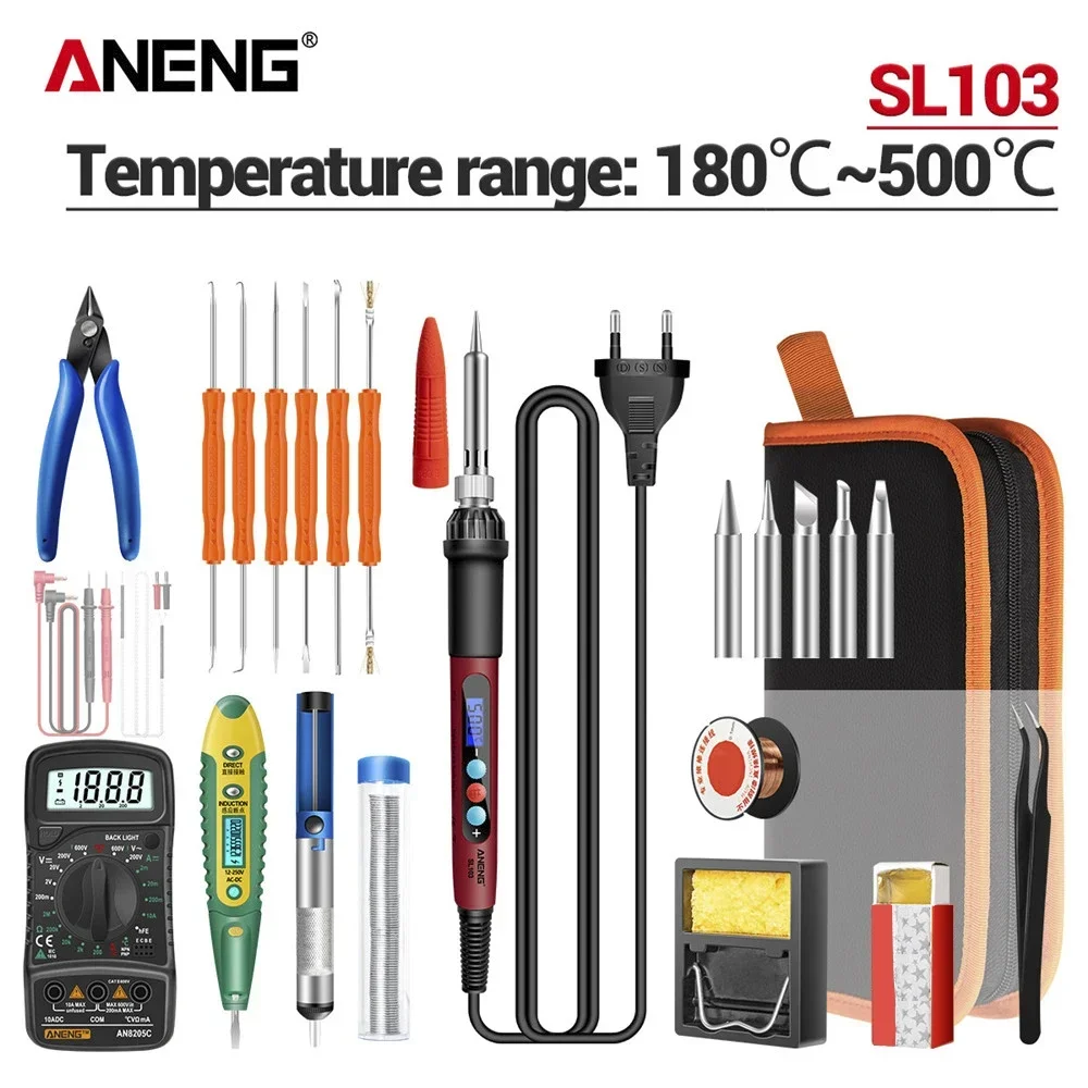 ANENG SL103 60W Digital Electric Soldering Iron US/EU Plug Temperature Adjustable 240V Welding Tool Portable Electrocautery
ANENG SL103 60W Digital Electric Soldering Iron US/EU Plug Temperature Adjustable 240V Welding Tool Portable Electrocautery