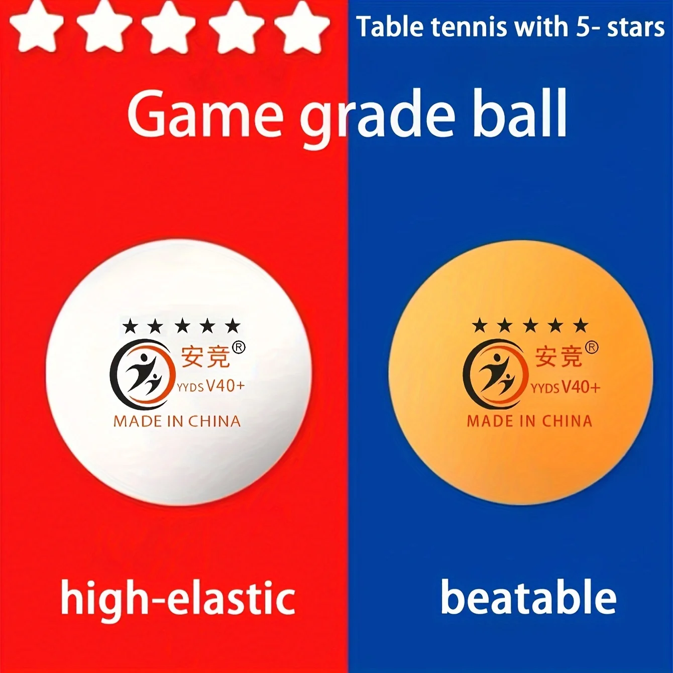 20-Pack 5-Star New Material Ping-Pong Balls, High-Elastic Professional Balls, Durable for Matches & Training, Available in Yello
20-Pack 5-Star New Material Ping-Pong Balls, High-Elastic Professional Balls, Durable for Matches & Training, Available in Yello