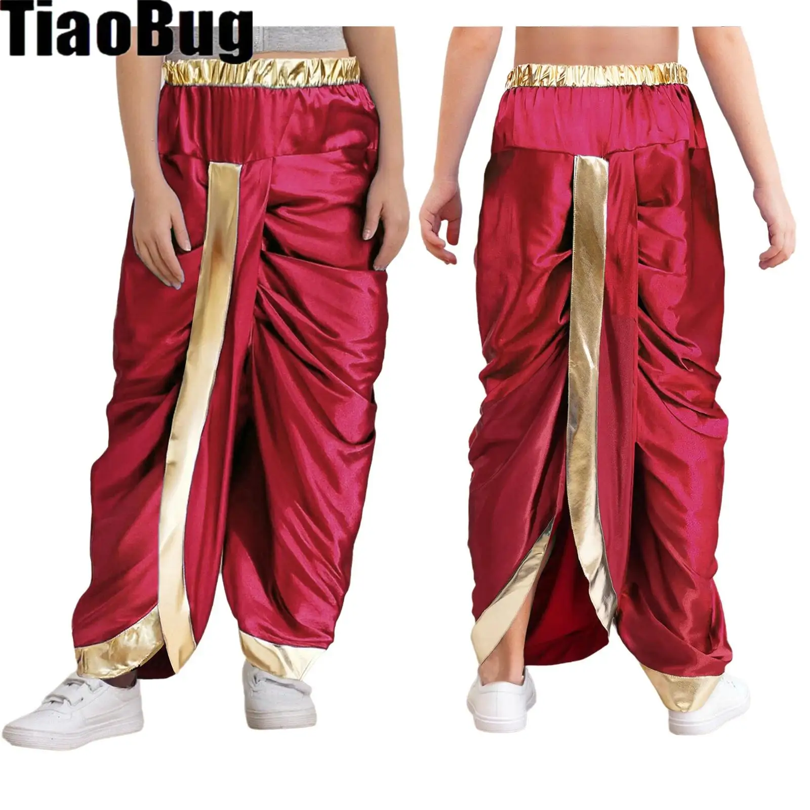 Kids Boys Indian Traditional Dance Trousers Festival Party Costume Metallic Trim Elastic Waistband Satin Dhoti Pants
Kids Boys Indian Traditional Dance Trousers Festival Party Costume Metallic Trim Elastic Waistband Satin Dhoti Pants