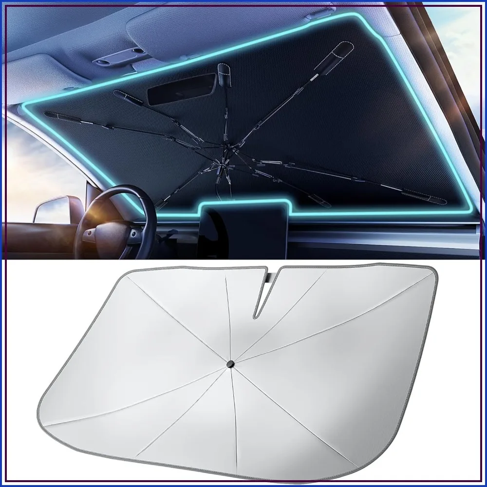 Car Windshield Sun Shade Umbrella - Silver Heat Shield & UV Reflective Protector for Cars, Universal Fit Medium (56"x31") | Keeps 25°F Cooler, Friendly Vinyl Coatings
Car Windshield Sun Shade Umbrella - Silver Heat Shield & UV Reflective Protector for Cars, Universal Fit Medium (56"x31") | Keeps 25°F Cooler, Friendly Vinyl Coatings
