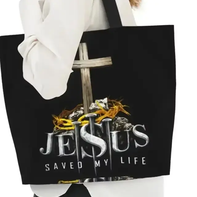 Jesus Saved My Life Shopping Tote Bags Washable Canvas Shopper Shoulder Christ God Handbag
Jesus Saved My Life Shopping Tote Bags Washable Canvas Shopper Shoulder Christ God Handbag