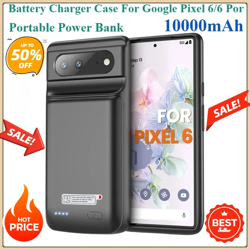 For Google Pixel 6 Portable Power Bank 10000mAh Charging Case for Pixel 6 Pro External Battery Pack Battery Charger Case
For Google Pixel 6 Portable Power Bank 10000mAh Charging Case for Pixel 6 Pro External Battery Pack Battery Charger Case