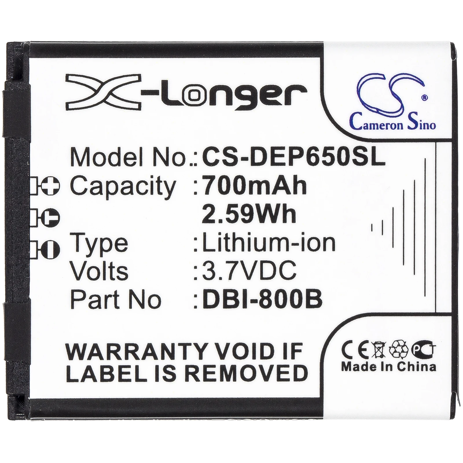 Li-ion Mobile, SmartPhone Battery for Doro,3.7v,700mAh,Liberto 650,Secure 580,Secure 580IUP,DBI-800B,DBI-800C
Li-ion Mobile, SmartPhone Battery for Doro,3.7v,700mAh,Liberto 650,Secure 580,Secure 580IUP,DBI-800B,DBI-800C