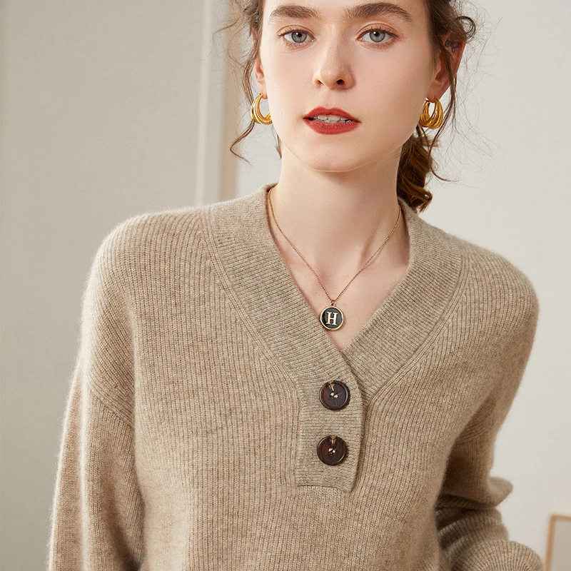 2022 New Hot Sale Autumn Winter 100% Pure Cashmere Sweater V-neck Women's High Quality Warm Pullover Female Loose Knitted Jumper
2022 New Hot Sale Autumn Winter 100% Pure Cashmere Sweater V-neck Women's High Quality Warm Pullover Female Loose Knitted Jumper