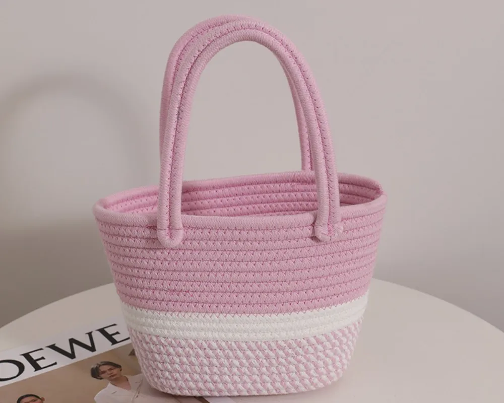 Lightweight Fashion Picnic Handmade Cotton Woven Rope Bags Basket Handbag Tote Bag WB004
Lightweight Fashion Picnic Handmade Cotton Woven Rope Bags Basket Handbag Tote Bag WB004
