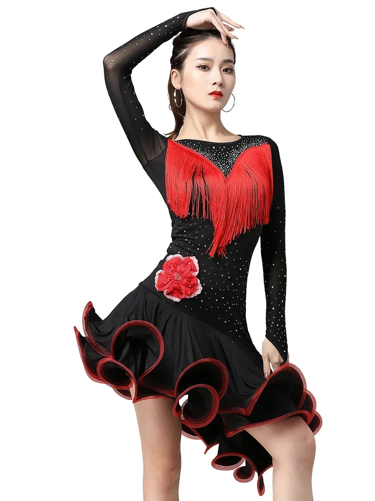 Latin Dance Dress Women Stage Performance Clothing Ballroom Dance Skirt Competition Dance Clothes Rumba Group Sexy Fringe Skirt
Latin Dance Dress Women Stage Performance Clothing Ballroom Dance Skirt Competition Dance Clothes Rumba Group Sexy Fringe Skirt