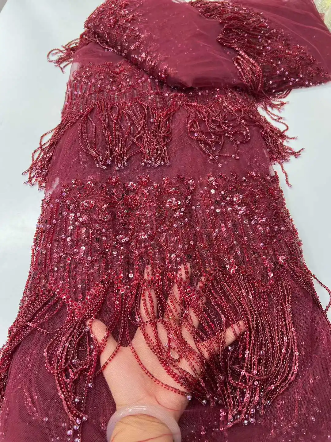 High-End African Groom Embroidered Beaded Lace Fabric 2026 Nigeria Sequins Custom Lace Fabric Party Wedding Dress Sewing
High-End African Groom Embroidered Beaded Lace Fabric 2026 Nigeria Sequins Custom Lace Fabric Party Wedding Dress Sewing