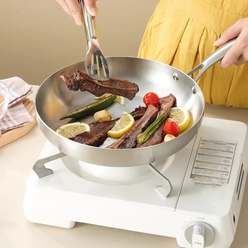 Durable 304 Stainless Steel Frying Pan Uncoated General Fried Steak Pot Nonstick Flat Bottom Wok Gas Stove
Durable 304 Stainless Steel Frying Pan Uncoated General Fried Steak Pot Nonstick Flat Bottom Wok Gas Stove