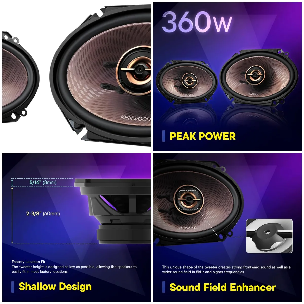 KFC-693 6'x9' 5-Way Car Speakers, 650W Peak, Polypropylene Woofer, Balanced Tweeter
KFC-693 6'x9' 5-Way Car Speakers, 650W Peak, Polypropylene Woofer, Balanced Tweeter