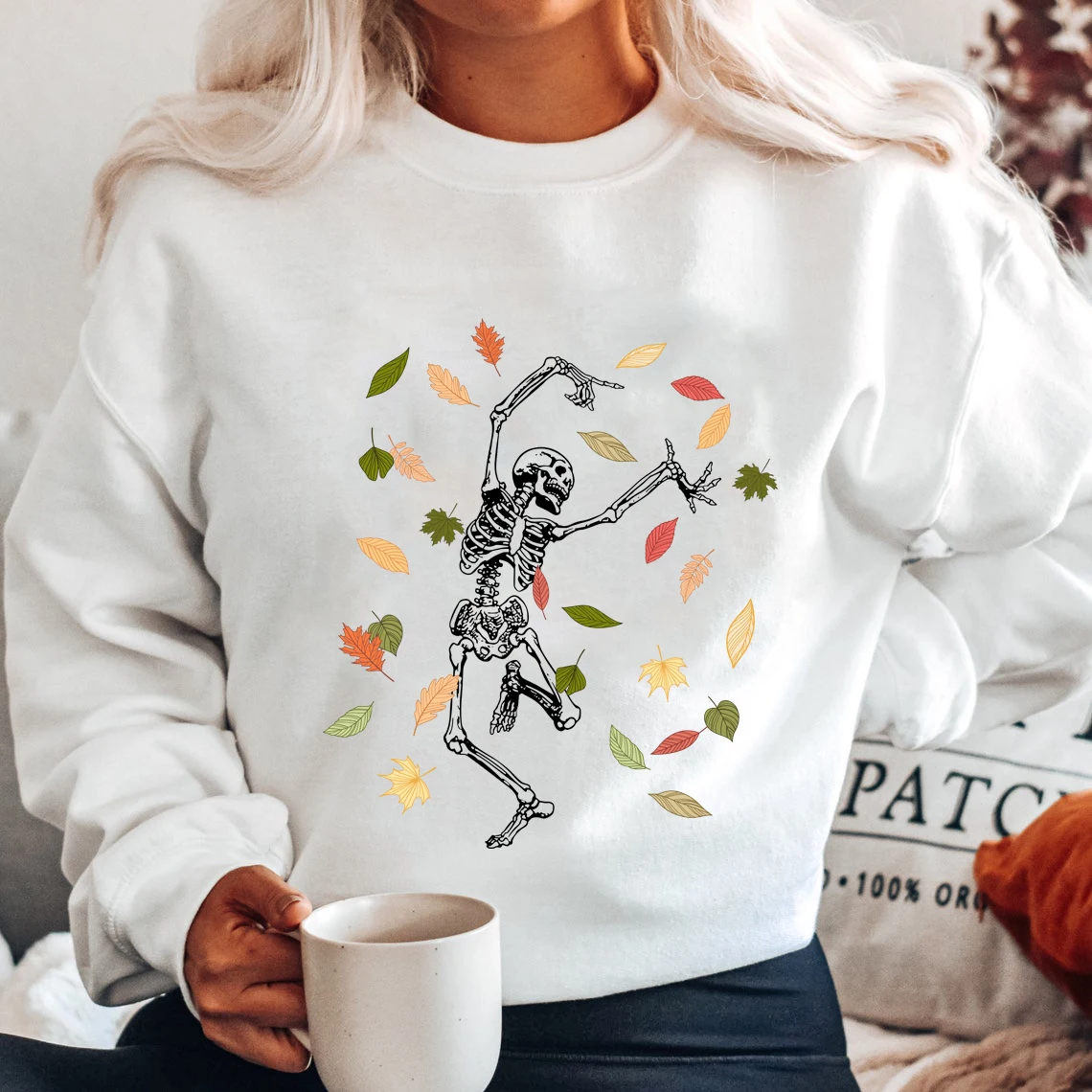 colored Fall Leaves Dancing Skeleton Sweatshirt funny women long sleeve jumper autumn pullovers
colored Fall Leaves Dancing Skeleton Sweatshirt funny women long sleeve jumper autumn pullovers