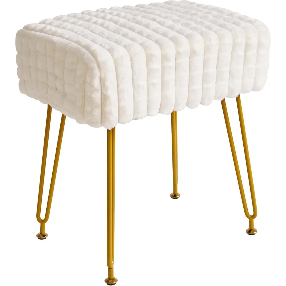 Rectangular Velvet Ottoman with Golden Steel Legs for Bedroom and Makeup Room
Rectangular Velvet Ottoman with Golden Steel Legs for Bedroom and Makeup Room