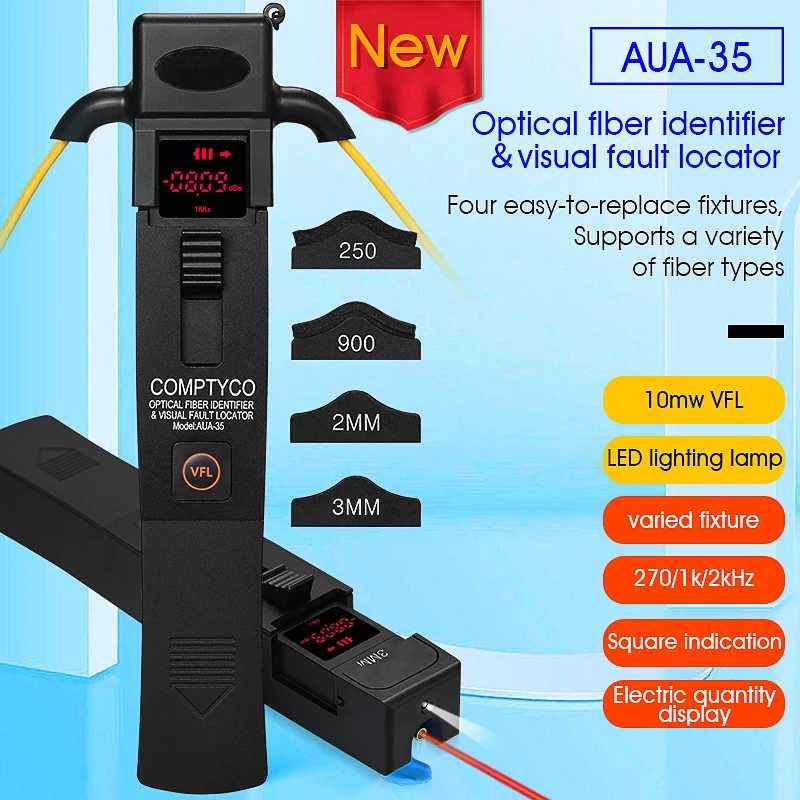 AUA-35/40 Optical Fiber Identifier +10MW VFL + LED Light,Fiber Identifier Detector
AUA-35/40 Optical Fiber Identifier +10MW VFL + LED Light,Fiber Identifier Detector