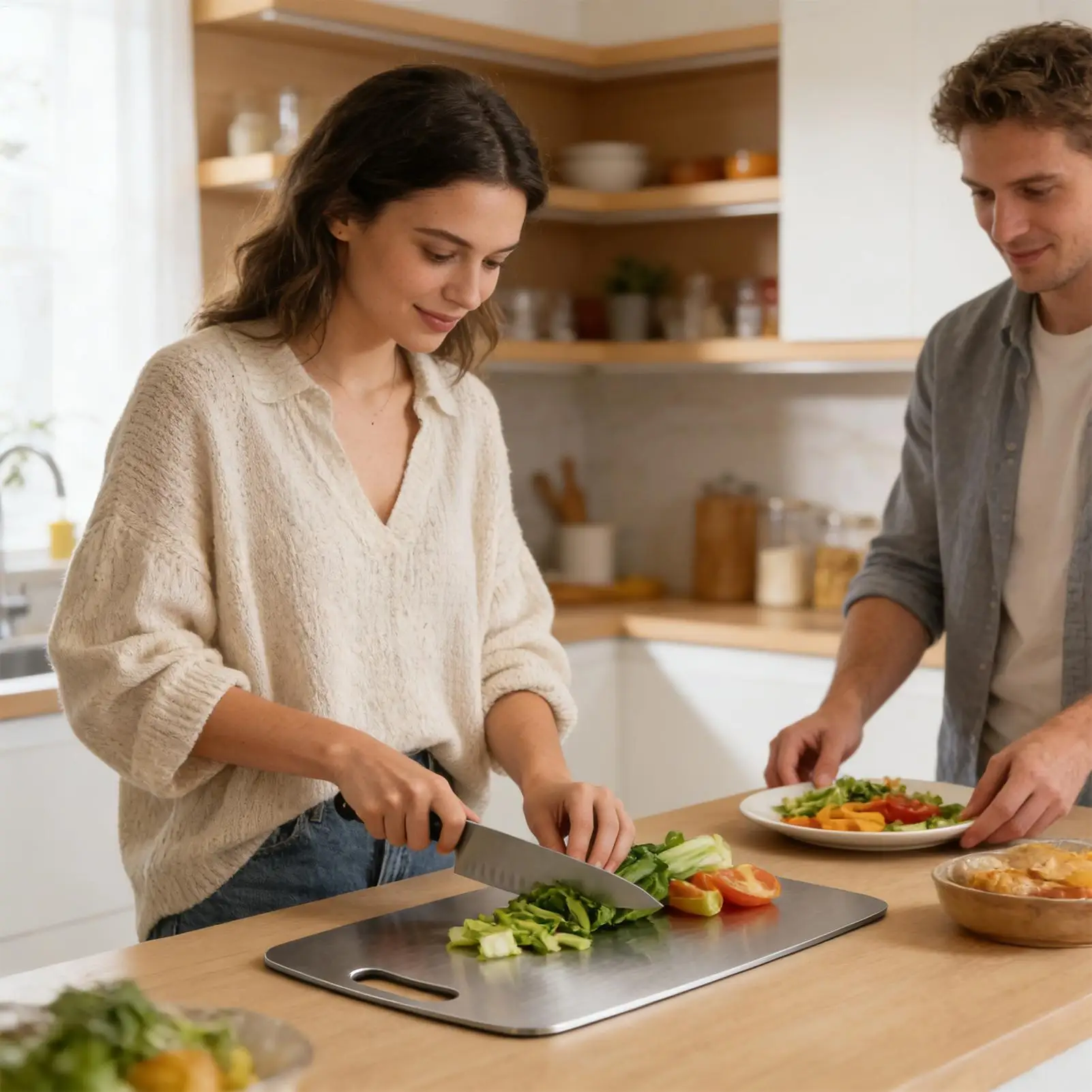 Stainless Steel Chopping Board Double Sided Kitchen Gadget Double Sided Cutting Board For Meal Prep Chicken Steak Veggie Food
Stainless Steel Chopping Board Double Sided Kitchen Gadget Double Sided Cutting Board For Meal Prep Chicken Steak Veggie Food