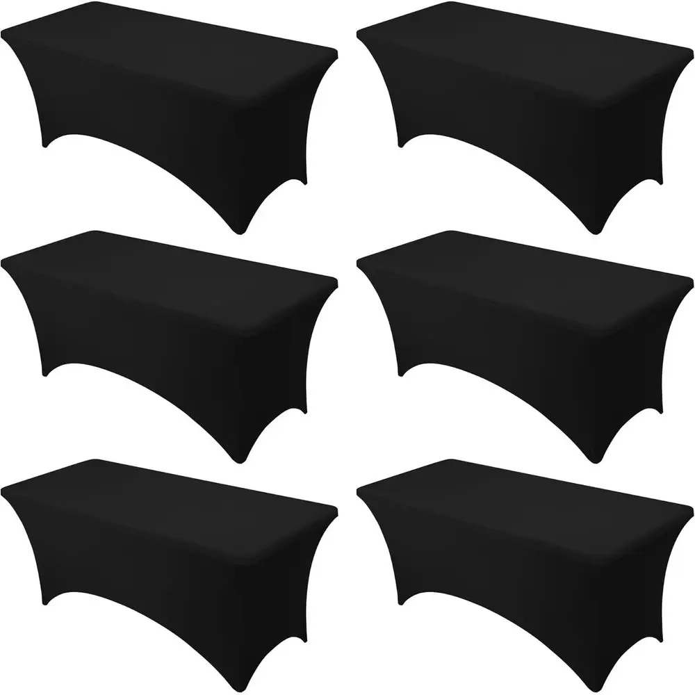 6-Pack Premium Black Spx Tablecloths or 6t RecTables, Stain & Wrinkle-Resistant, Washable Stretch Polyester itted Table Cover or
6-Pack Premium Black Spx Tablecloths or 6t RecTables, Stain & Wrinkle-Resistant, Washable Stretch Polyester itted Table Cover or