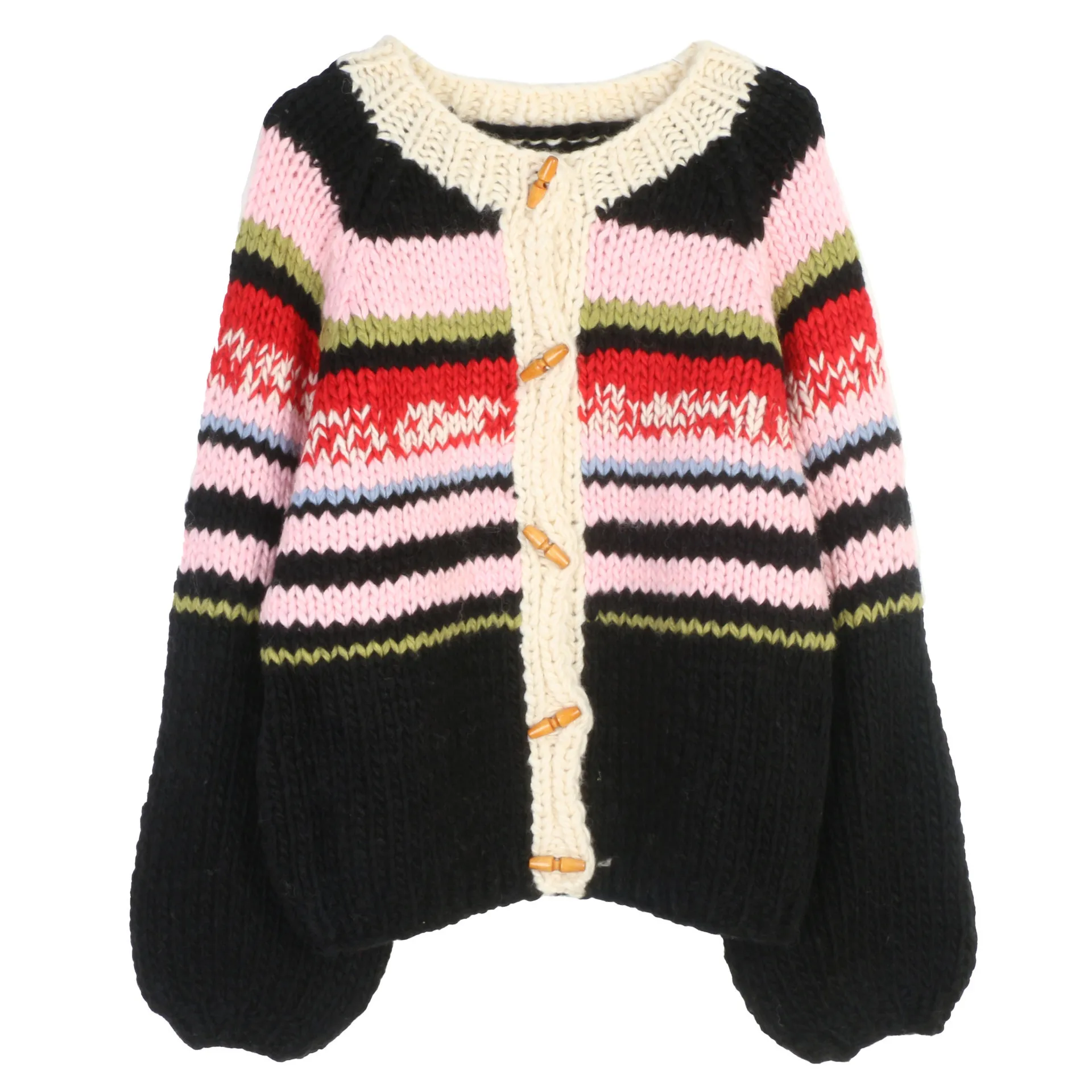 Women Chunky Striped Knit Cardigan Crew Neck Color Block Loose Fit Long Sleeve Sweater Fall Winter Fashion Casual Outerwear
Women Chunky Striped Knit Cardigan Crew Neck Color Block Loose Fit Long Sleeve Sweater Fall Winter Fashion Casual Outerwear