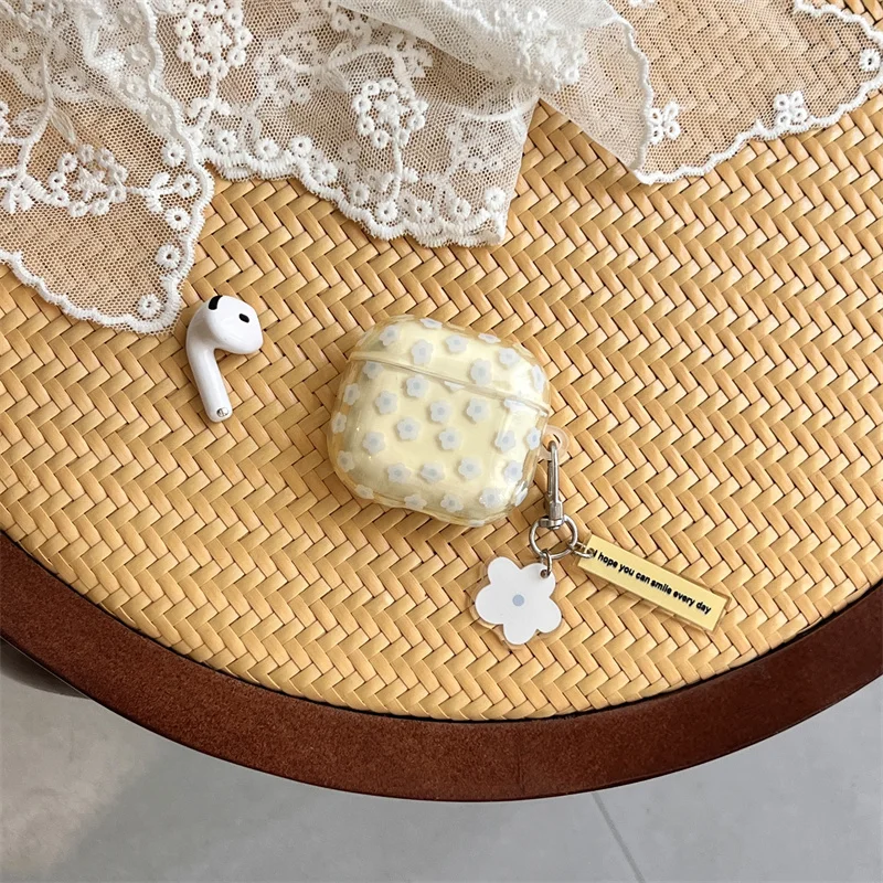 Cute Flower Earphone Case For AirPods Pro 2 AirPods 4 3 2 1 Soft TPU Protective Cover Keychain Charm Yellow Floral Shell
Cute Flower Earphone Case For AirPods Pro 2 AirPods 4 3 2 1 Soft TPU Protective Cover Keychain Charm Yellow Floral Shell
