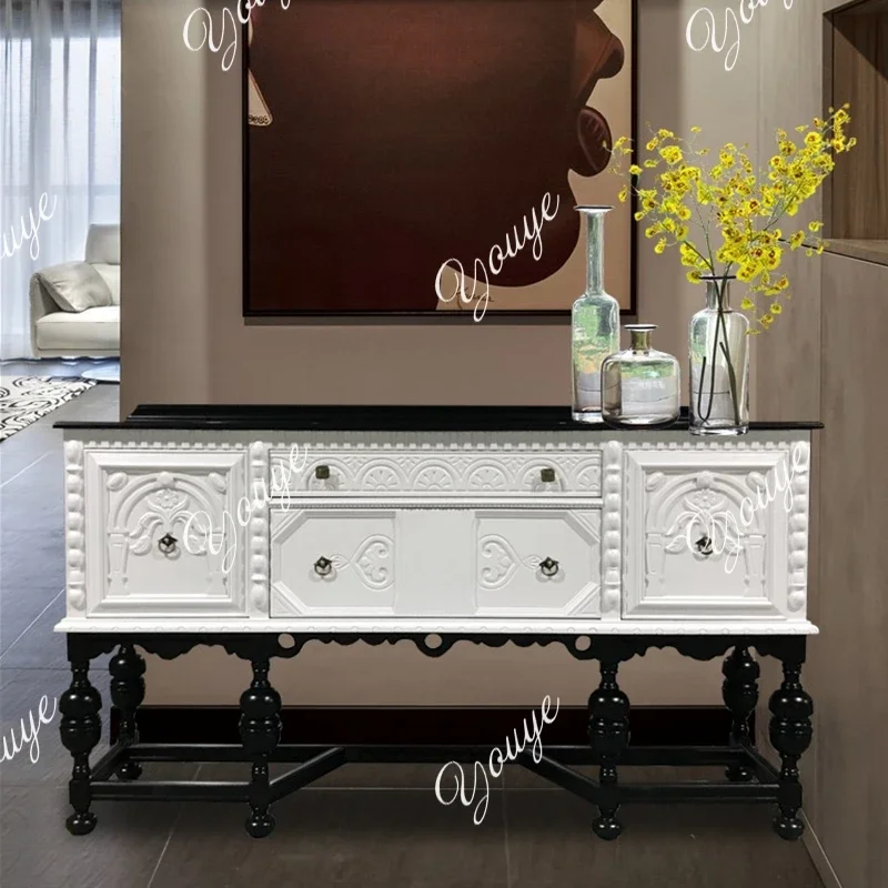 XS French Retro Sideboard, American Light Luxury Foyer, Entrance Cabinet, European Solid Wood Carved Decoration
XS French Retro Sideboard, American Light Luxury Foyer, Entrance Cabinet, European Solid Wood Carved Decoration