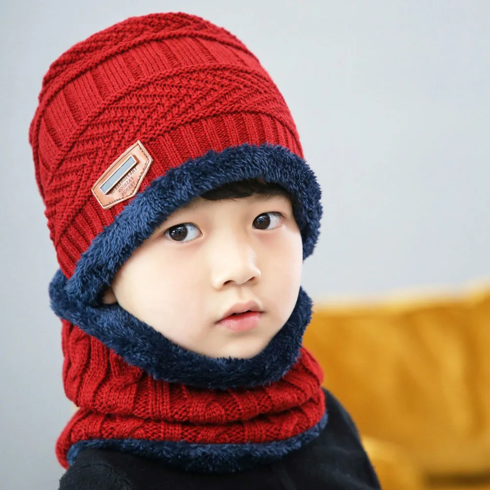 Kid Knit Hat Scarf Set Winter Warm Boy Girl Short Plush Cap Ring Scarves 2 Piece Suit Solid Child Outdoor Wear Accessorie
Kid Knit Hat Scarf Set Winter Warm Boy Girl Short Plush Cap Ring Scarves 2 Piece Suit Solid Child Outdoor Wear Accessorie