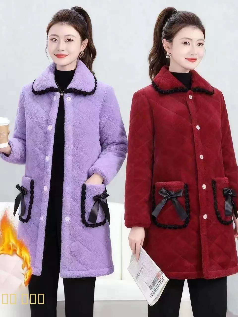 Утепленное зимнее пальто из флиса с длинными рукавами, воротником и застежкой на одну пуговицу, однотонное, для повседневной носки, женская хлопковая куртка
Утепленное зимнее пальто из флиса с длинными рукавами, воротником и застежкой на одну пуговицу, однотонное, для повседневной носки, женская хлопковая куртка