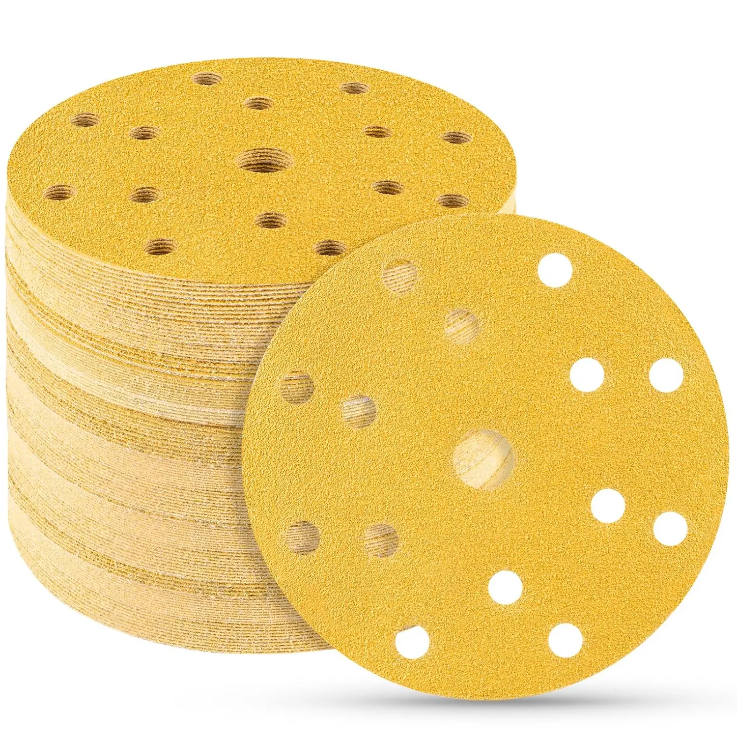 5-Inch 8-Hole Hook and Loop Sanding Discs, Orbital Sander Round Sandpaper Set 50Pcs Include 60/80/120/180/400 Grits Assortment
5-Inch 8-Hole Hook and Loop Sanding Discs, Orbital Sander Round Sandpaper Set 50Pcs Include 60/80/120/180/400 Grits Assortment