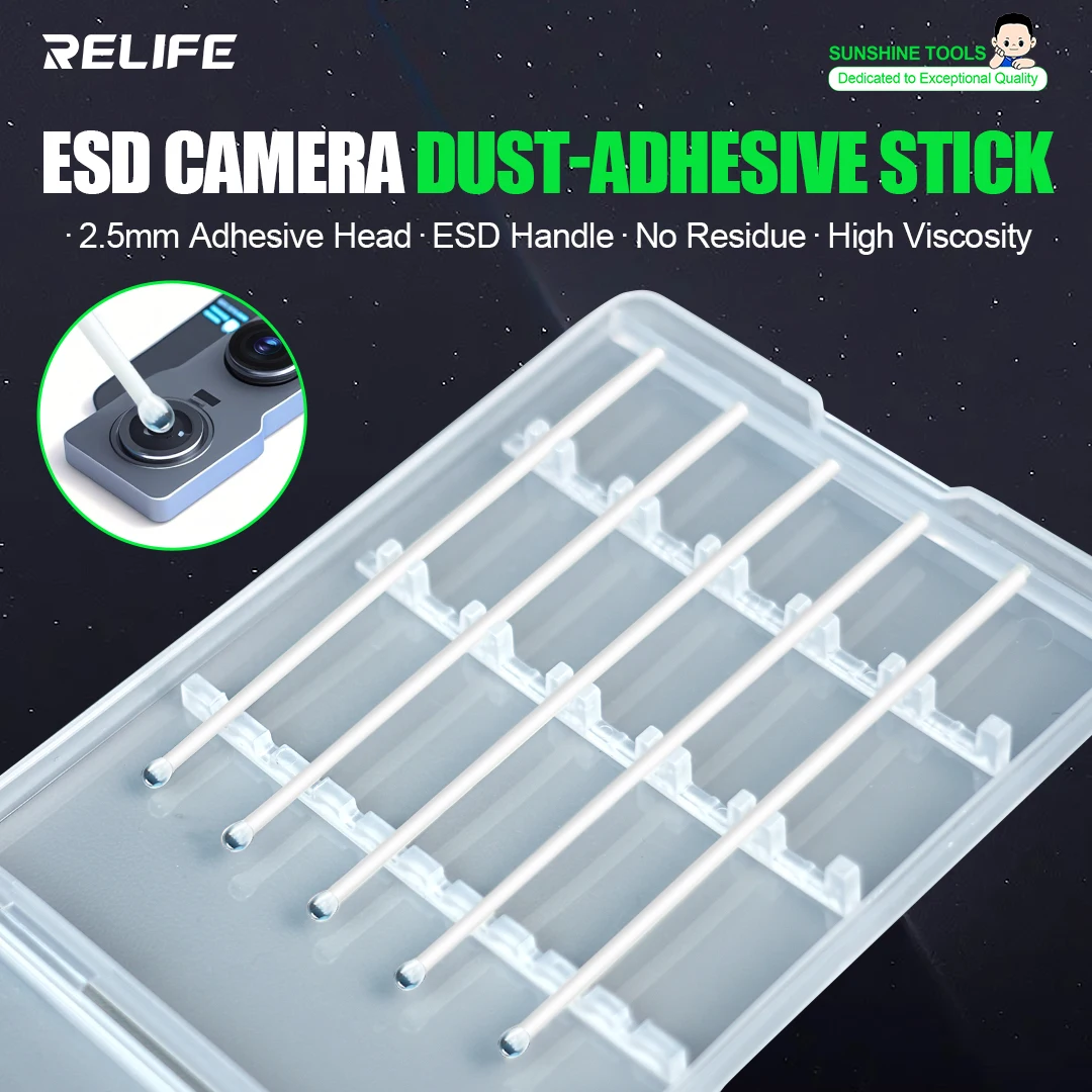 RELIFE RL-094A ESC Пылезащитная палочка для камеры 2,5 мм Клейкая головка/ESD-ручка/без остатков/высокая вязкость Подходит для ремонта телефонов
RELIFE RL-094A ESC Пылезащитная палочка для камеры 2,5 мм Клейкая головка/ESD-ручка/без остатков/высокая вязкость Подходит для ремонта телефонов
