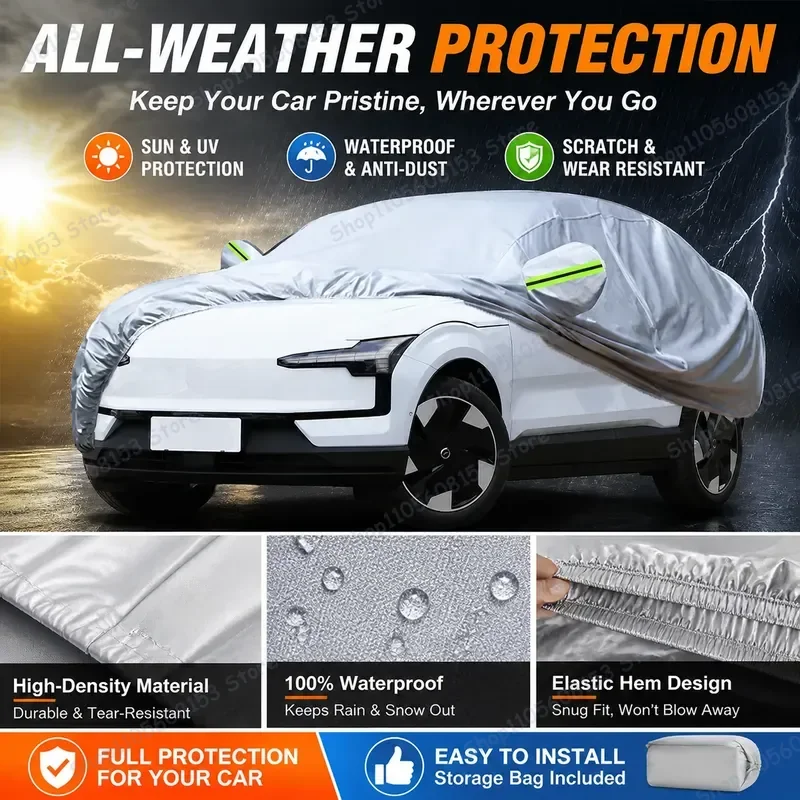 For Volvo EX30 Outdoor Full Car Cover Waterproof UV Sun Shade Snow Dust Wind Rain Protection Breathable Elastic Fit All
For Volvo EX30 Outdoor Full Car Cover Waterproof UV Sun Shade Snow Dust Wind Rain Protection Breathable Elastic Fit All