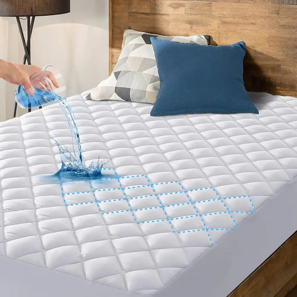 Queen Size Waterproof Mattr Pad Protector, Breathable Quilted Mattr Cover Noisel Waterproof Fitted Sheet Mattr Topper Upto 21""
Queen Size Waterproof Mattr Pad Protector, Breathable Quilted Mattr Cover Noisel Waterproof Fitted Sheet Mattr Topper Upto 21""