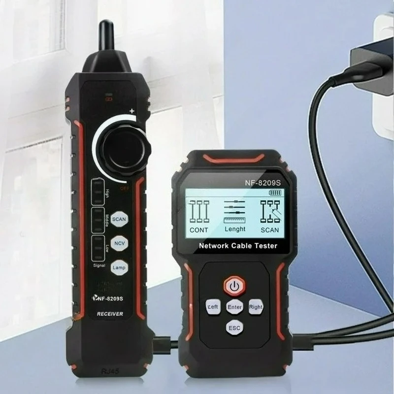 NF-8209S Английская версия, линейный искатель, тестер линий Тестер сетевого кабеля POE
NF-8209S Английская версия, линейный искатель, тестер линий Тестер сетевого кабеля POE