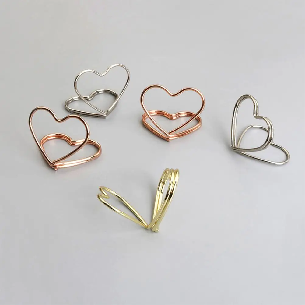 20PCS Heart Shaped Memo Holders Elegant Place Card Table Number Paper Clips Wedding Supplies Reusable Business Card Holder
20PCS Heart Shaped Memo Holders Elegant Place Card Table Number Paper Clips Wedding Supplies Reusable Business Card Holder