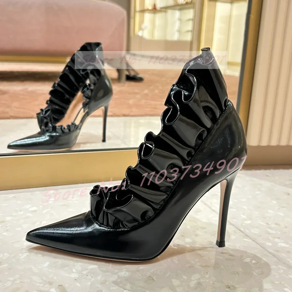 Туфли-лодочки Женские глянцевые, заостренный носок, элегантные однотонные, без застежки, на тонком высоком каблуке, пикантная повседневная обувь, черные
Туфли-лодочки Женские глянцевые, заостренный носок, элегантные однотонные, без застежки, на тонком высоком каблуке, пикантная повседневная обувь, черные