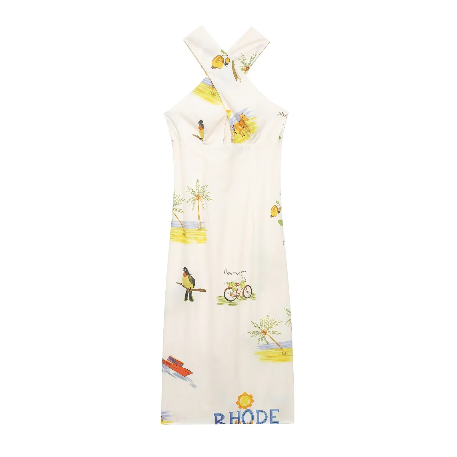 Women's Summer New Fashion Open Design Slim Printed Hanging Neck Midi Dress Retro Sleeveless Women's Dress Vestidos Mujer
Women's Summer New Fashion Open Design Slim Printed Hanging Neck Midi Dress Retro Sleeveless Women's Dress Vestidos Mujer