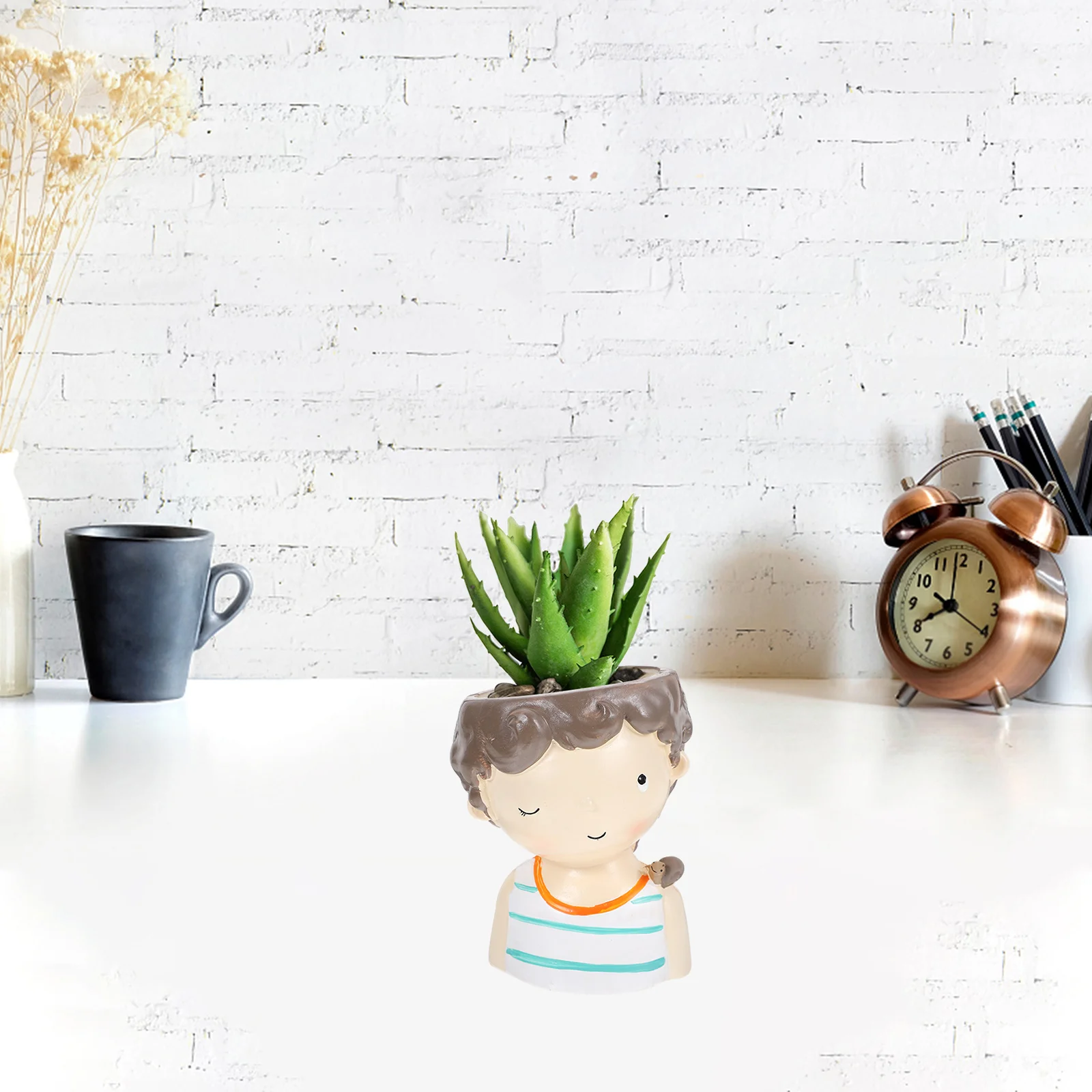 Resin Cartoon Boy Succulent Plant Pot Planter Flower Pot Container with Drainage Hole for Small Plants Planter Bonsai Pots 
Resin Cartoon Boy Succulent Plant Pot Planter Flower Pot Container with Drainage Hole for Small Plants Planter Bonsai Pots