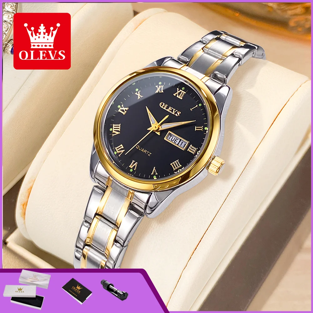 OLEVS 5568 Elegant Luxury Ladies Watch Waterproof Date Week Steel Strap Luminous Man Watch Top Brand Quartz Wristwatch for Women
OLEVS 5568 Elegant Luxury Ladies Watch Waterproof Date Week Steel Strap Luminous Man Watch Top Brand Quartz Wristwatch for Women