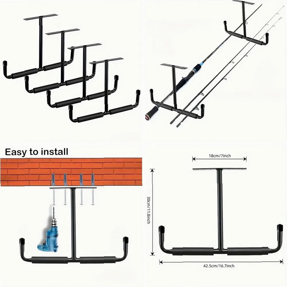 1pc Metal Garage Storage Hook Rack, Wall/Ceiling Installation, Heavy Duty Practical Hooks, Ladder Hooks, Suitable for Hanging H
1pc Metal Garage Storage Hook Rack, Wall/Ceiling Installation, Heavy Duty Practical Hooks, Ladder Hooks, Suitable for Hanging H