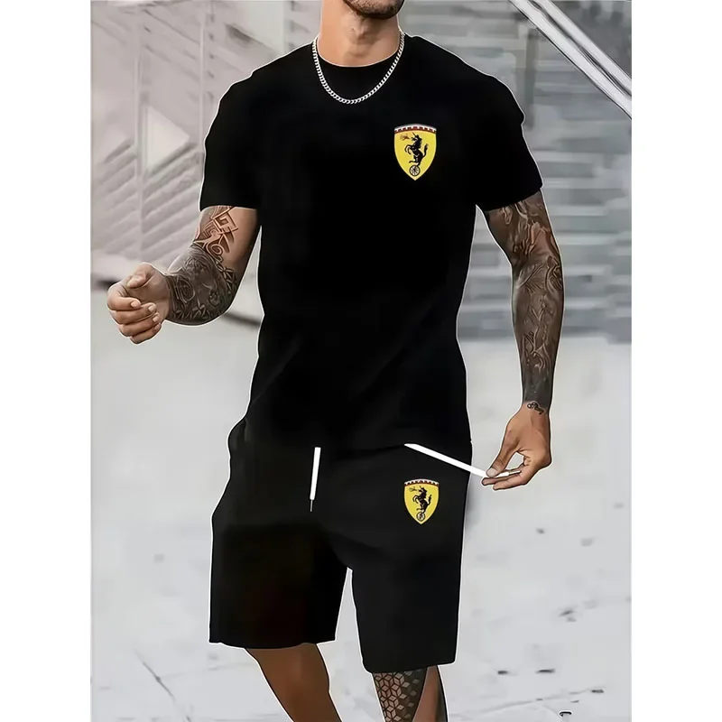 Summer Men's Short Sleeved Shorts Comfortable Sports Suit Men's Casual Round Neck T-shirt and Shorts Two-piece Set
Summer Men's Short Sleeved Shorts Comfortable Sports Suit Men's Casual Round Neck T-shirt and Shorts Two-piece Set