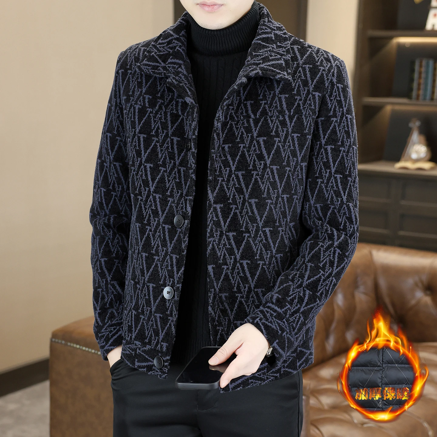 Korean Letter Jacquard Woolen Jacket Men Winter Thick and Warm Casual Windbreaker Jacket Versatile Business Woolen Blended Coat
Korean Letter Jacquard Woolen Jacket Men Winter Thick and Warm Casual Windbreaker Jacket Versatile Business Woolen Blended Coat