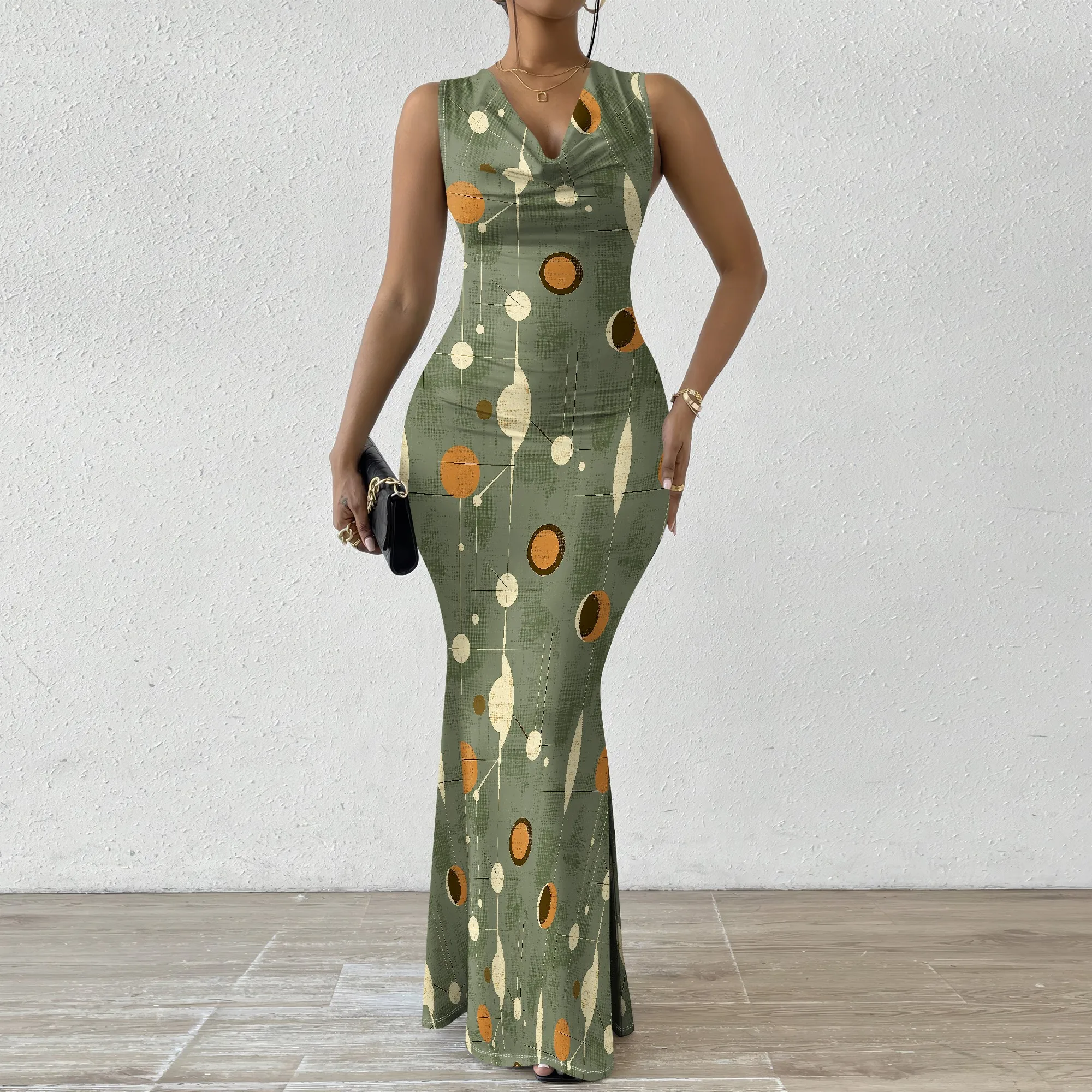 Abstract Dot Print Women's Maxi Dress 2025 New Arrival Sleeveless V-Neck Olive Green & Beige XS-2XL for Casual Party & Day Out
Abstract Dot Print Women's Maxi Dress 2025 New Arrival Sleeveless V-Neck Olive Green & Beige XS-2XL for Casual Party & Day Out