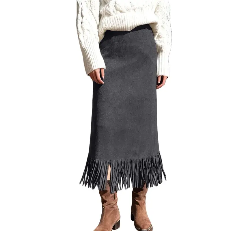 CYL-замшевые юбки для женщин, осенне-зимняя юбка-карандаш миди с кисточкой
CYL-замшевые юбки для женщин, осенне-зимняя юбка-карандаш миди с кисточкой