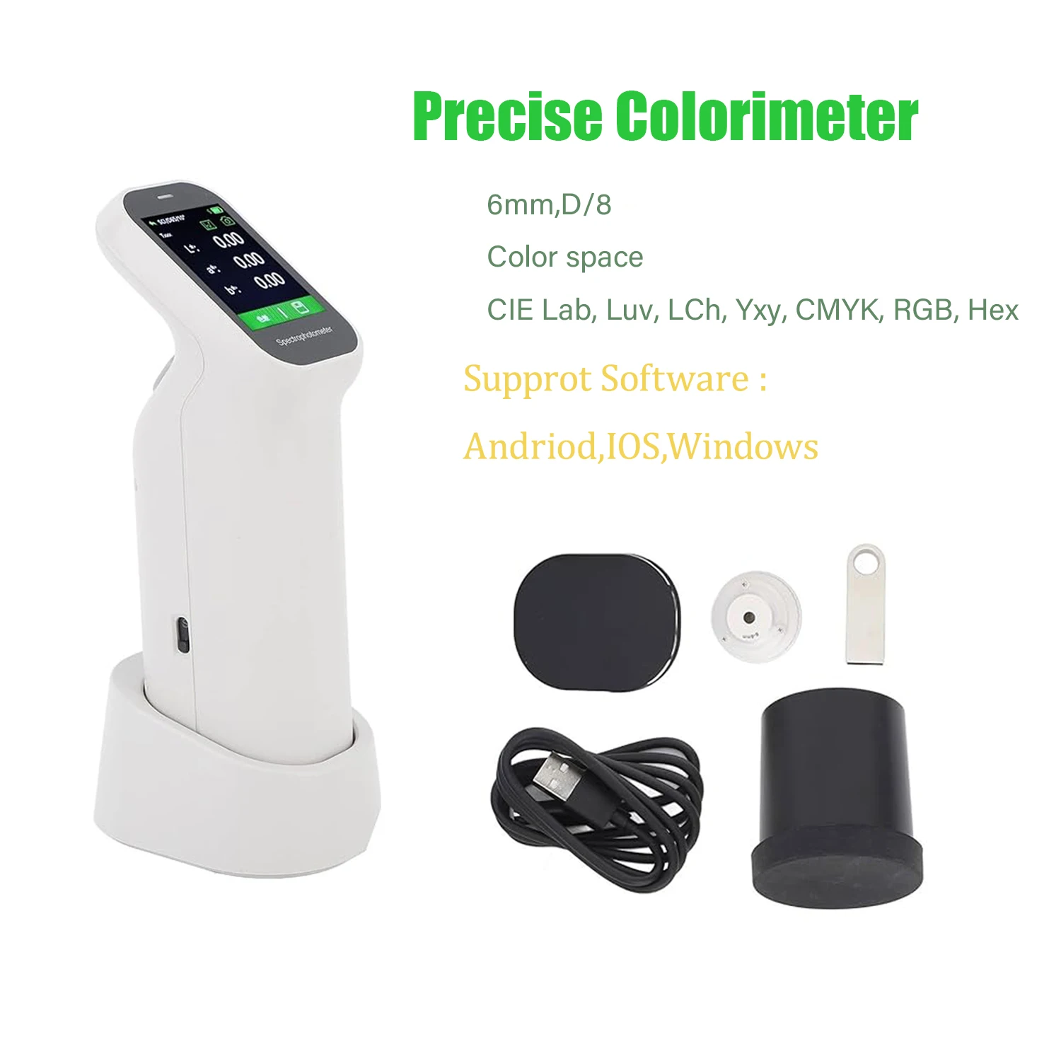 Handheld Colorimeter, Precise Color Analyzer. φ6mm Color Difference Meter with Phone APP , for Lab Tool ,Tailoring, Coatings
Handheld Colorimeter, Precise Color Analyzer. φ6mm Color Difference Meter with Phone APP , for Lab Tool ,Tailoring, Coatings