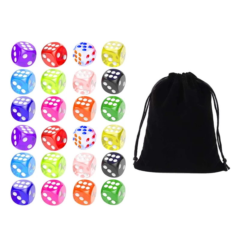 30/60/120pcs 14mm Round Corner Dice with Bag 6-Sided Acrylic Transparent Dices for Tabletop Game Entertainment Party Games TMZ
30/60/120pcs 14mm Round Corner Dice with Bag 6-Sided Acrylic Transparent Dices for Tabletop Game Entertainment Party Games TMZ