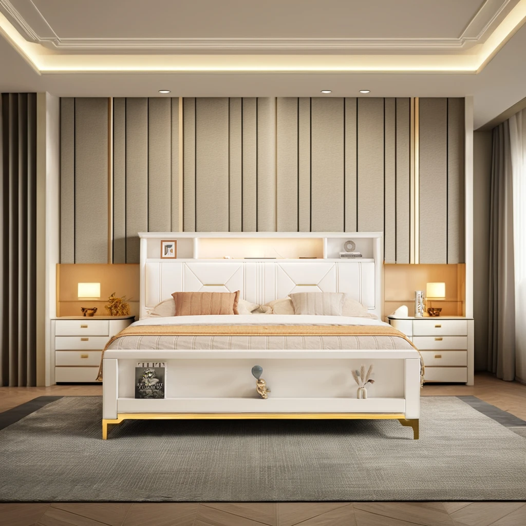 #Modern Elegant Design Bedroom Suite King Bed for Villa Apartment or Hotel-Direct Factory Supply
#Modern Elegant Design Bedroom Suite King Bed for Villa Apartment or Hotel-Direct Factory Supply