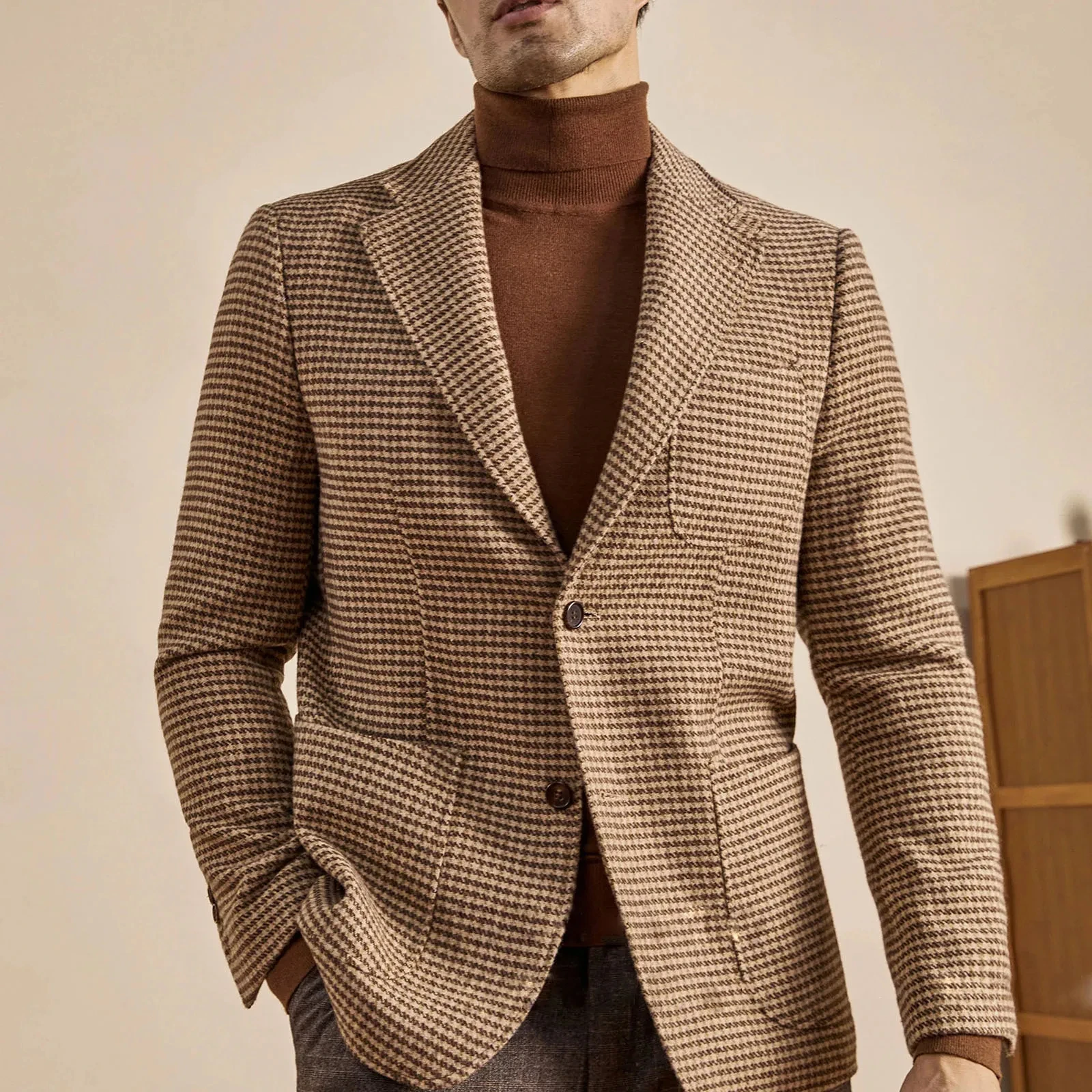 Men's Retro Suit Jacket English Style Casual Men's Large Size Jacket British Gentleman Wool Suit Trendy Tweed Houndstooth Suits
Men's Retro Suit Jacket English Style Casual Men's Large Size Jacket British Gentleman Wool Suit Trendy Tweed Houndstooth Suits