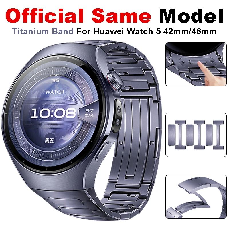 Original Titanium Strap for Huawei Watch 5 46MM No Gaps Luxury Metal Band for Huawei Watch 5 42mm Business Quick Release Band
Original Titanium Strap for Huawei Watch 5 46MM No Gaps Luxury Metal Band for Huawei Watch 5 42mm Business Quick Release Band