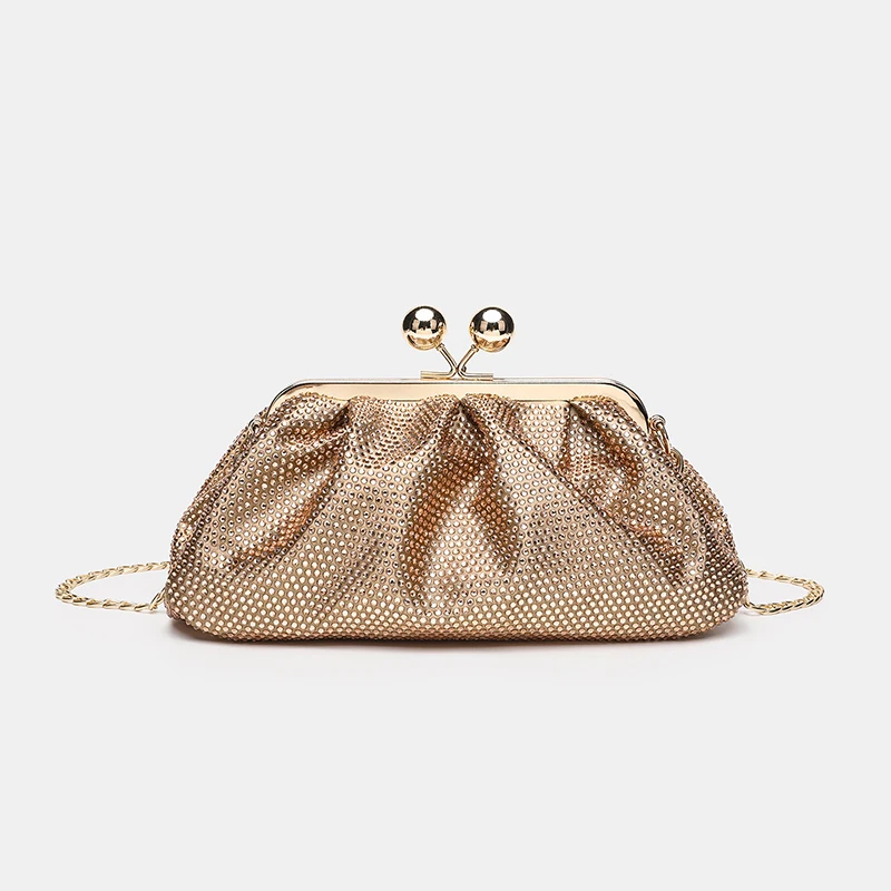 Fashion Diamond Studded Shoulder Bag Personalized Luxury Dinner Bag New Pleated Clip Bag Metal Chain Cloud Bag Women's Handbag
Fashion Diamond Studded Shoulder Bag Personalized Luxury Dinner Bag New Pleated Clip Bag Metal Chain Cloud Bag Women's Handbag