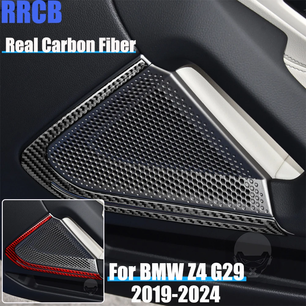 Real Carbon Fiber Car Accessories Door Speaker Decorative Trim Soft Cover Sticker For BMW Z4 G29 2019 2020 2021 2022 2023 2024 
Real Carbon Fiber Car Accessories Door Speaker Decorative Trim Soft Cover Sticker For BMW Z4 G29 2019 2020 2021 2022 2023 2024