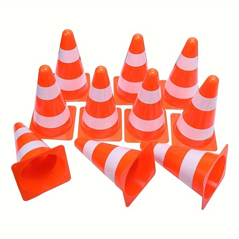 10Pcs All-Red Reflective Traffic Cones - Sunproof Plastic Triangle Road Barriers for Parking Safety
10Pcs All-Red Reflective Traffic Cones - Sunproof Plastic Triangle Road Barriers for Parking Safety