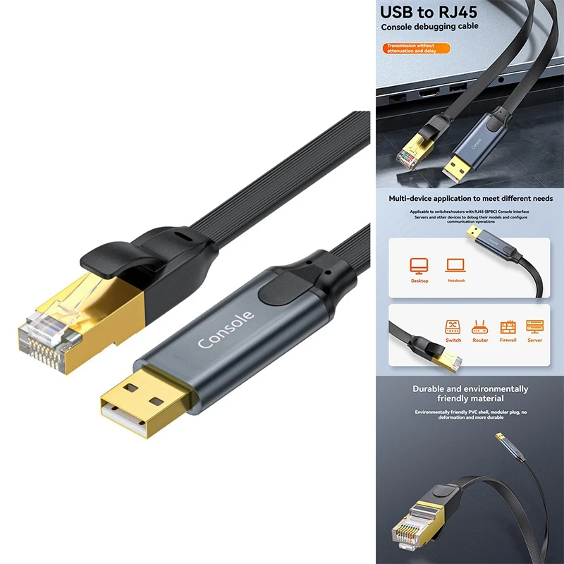 NEW-USB To RJ45 Console Cable USB To RJ45 Adapter For Laptop Computer USB RJ45 8P8C Converter Console Cable
NEW-USB To RJ45 Console Cable USB To RJ45 Adapter For Laptop Computer USB RJ45 8P8C Converter Console Cable