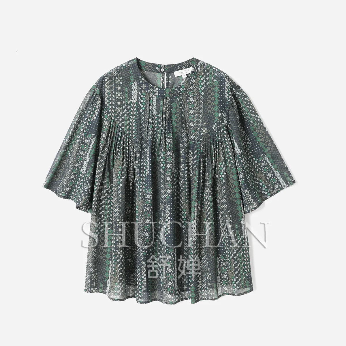 SHUCHAN BLOUSE Thin Japan Imported Cotton Printing Round Neck Back Split A Pendulum Short-sleeved Shirt Women
SHUCHAN BLOUSE Thin Japan Imported Cotton Printing Round Neck Back Split A Pendulum Short-sleeved Shirt Women